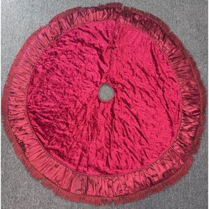 Earl & Wilson Red Checkered Christmas Tree‎ Skirt With Tassels 52"